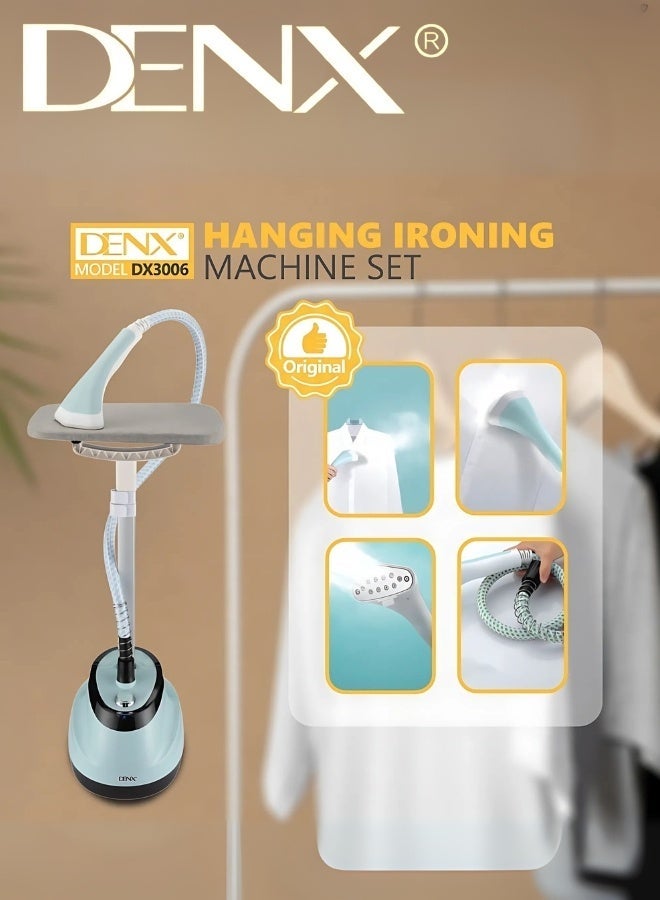 Denx DX3006 Home Garment Steamer Set – 1800W Powerful Vertical Steam Iron with 1.6L Water Tank, Elegant Design, 45-Second Fast Heating, and 10-Hole Stainless Steel Nozzle for Safe and Efficient Ironing of All Fabric Types - Image 5