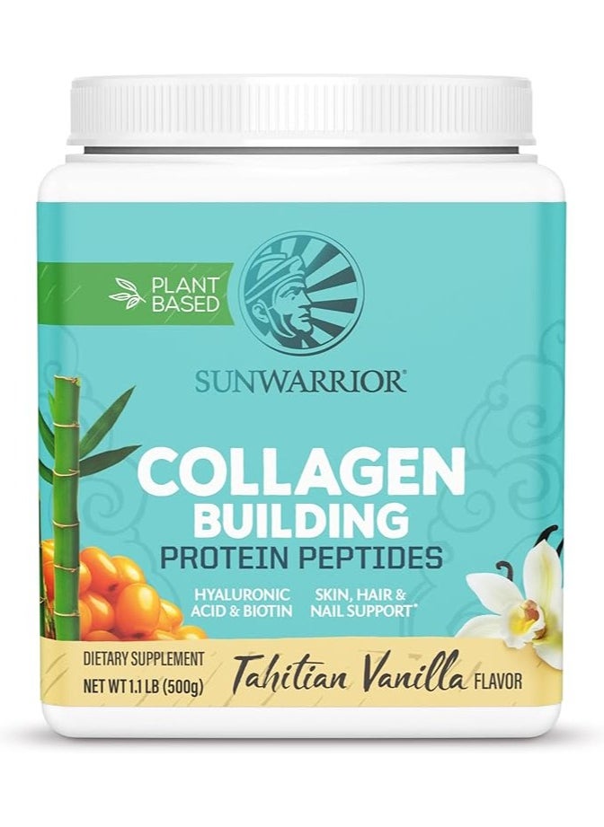 Sunwarrior Sunwarrior Plant-Based Collagen Building Protein Peptides Tahitian Vanilla – 500g, with Hyaluronic Acid & Biotin  - Image 1