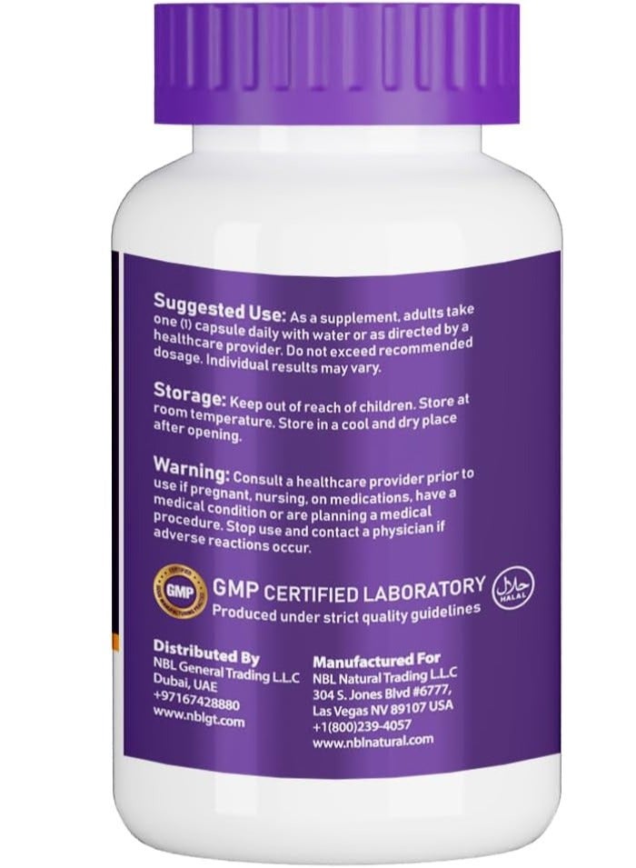 Nbl Natural Organic Moringa Energy Metabolism Immune Support 500Mg Capsules 120'S