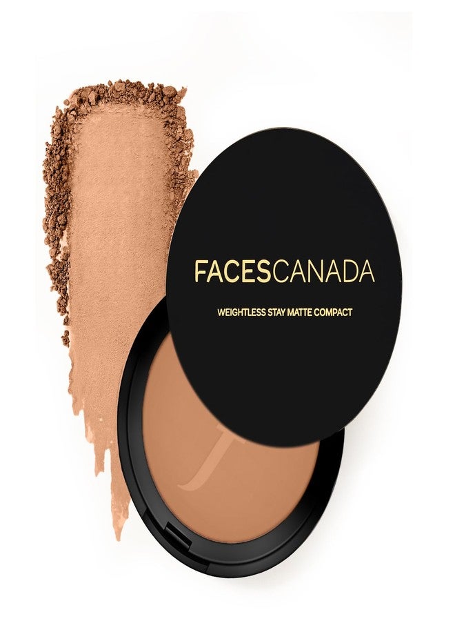 FACESCANADA Weightless Stay Matte Finish Compact Powder - Toffee 05, 9g | SPF 20 | Non Oily Matte Look | Evens Out Complexion | Prevents Acne | Blends Effortlessly | Pressed Powder For All Skin Types - Image 1