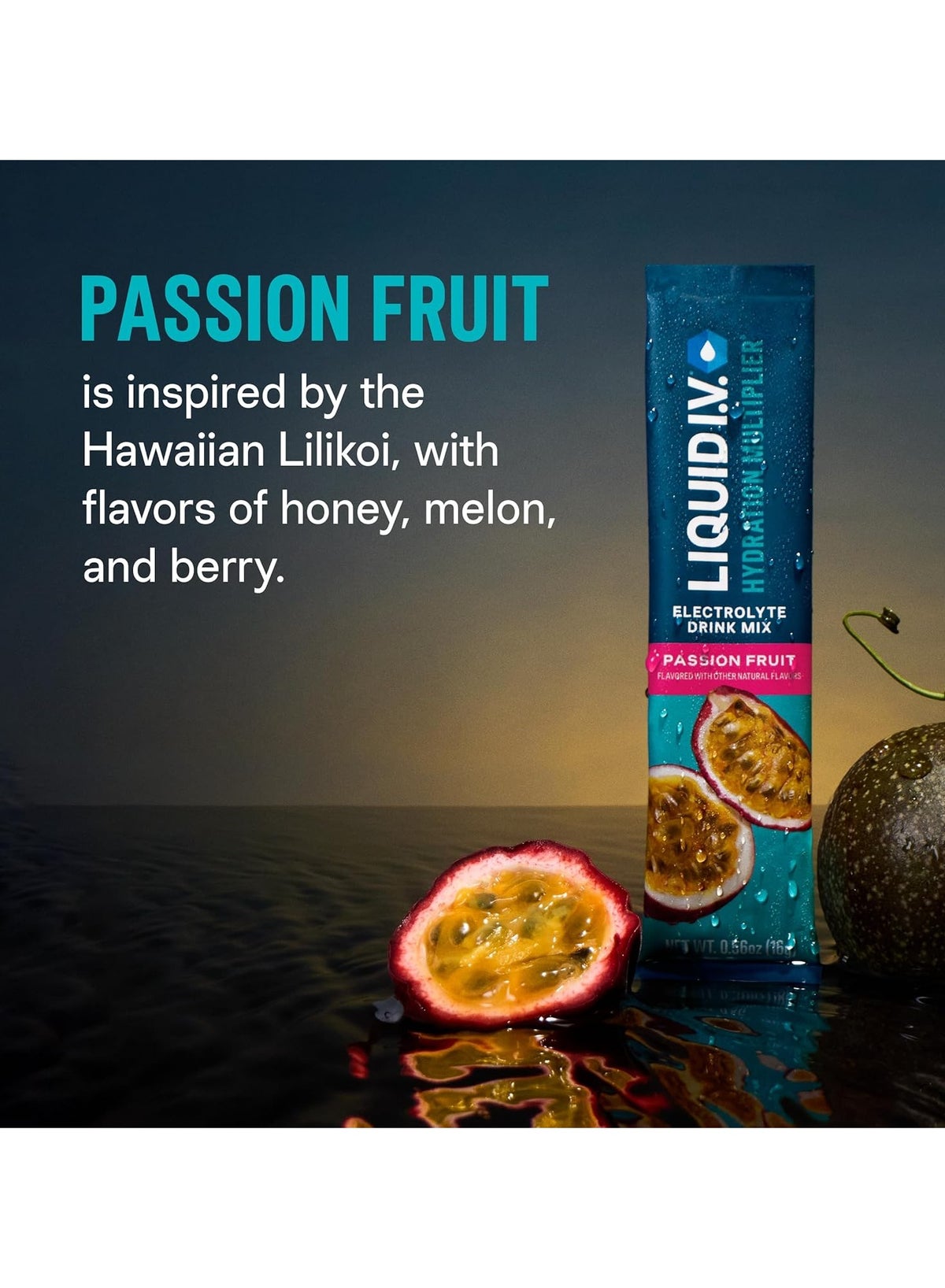 Liquid I.V. Hydration Multiplier Passion Fruit Electrolyte Drink Mix 16Pcs