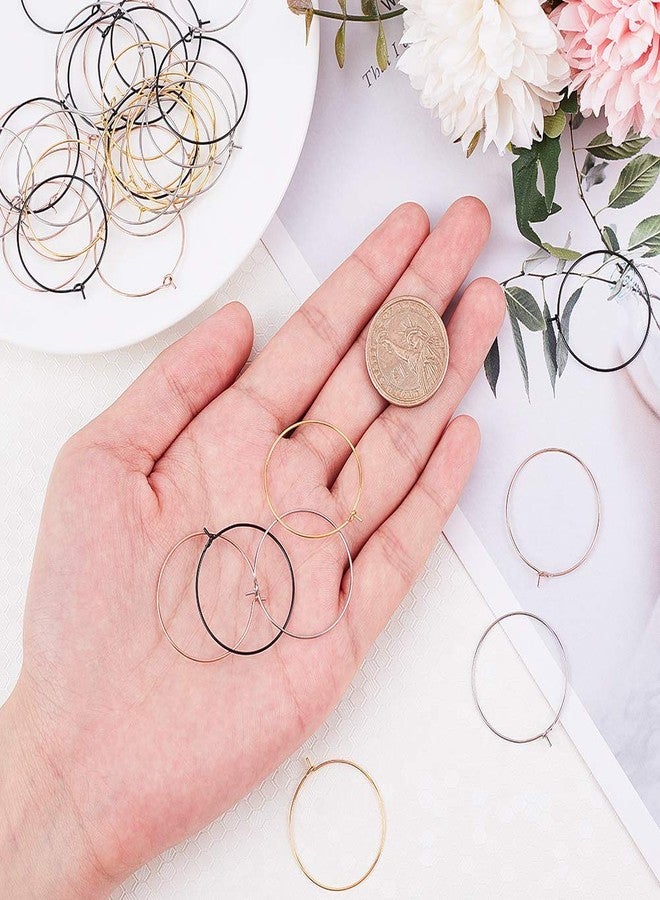 UNICRAFTALE 40pcs 4 Colors Ring Hoop Earrings 304 Stainless Steel Earring Hoops Findings Mixed Color DIY Hypoallergenic Earring for Women DIY Hoop Earrings, Pin 0.7mm - Image 4