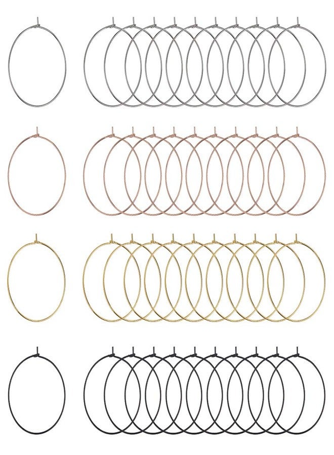 UNICRAFTALE 40pcs 4 Colors Ring Hoop Earrings 304 Stainless Steel Earring Hoops Findings Mixed Color DIY Hypoallergenic Earring for Women DIY Hoop Earrings, Pin 0.7mm - Image 1