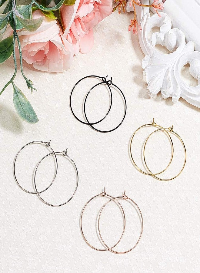 UNICRAFTALE 40pcs 4 Colors Ring Hoop Earrings 304 Stainless Steel Earring Hoops Findings Mixed Color DIY Hypoallergenic Earring for Women DIY Hoop Earrings, Pin 0.7mm - Image 5