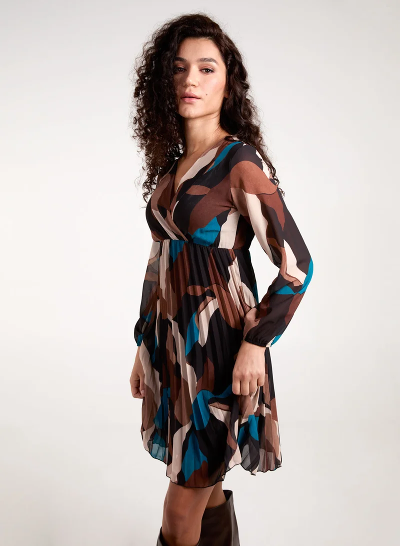 بلو فانيلا Pleated Wrap Dress