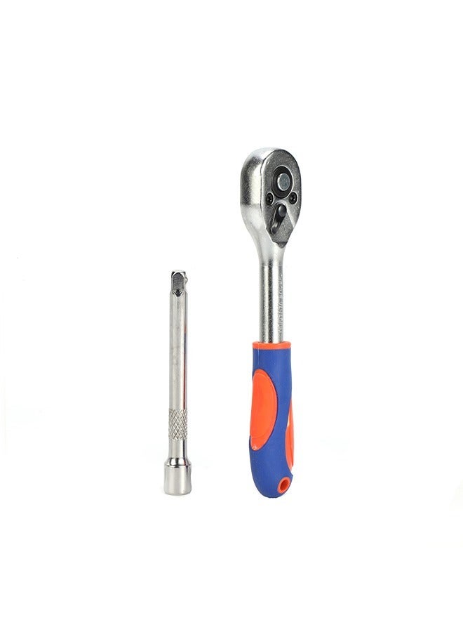 BMB tools Ratchet Wrench Set - 1/4inch 10 Piece |Socket Quick Release Ratchet Handles and Extensions  - Image 2