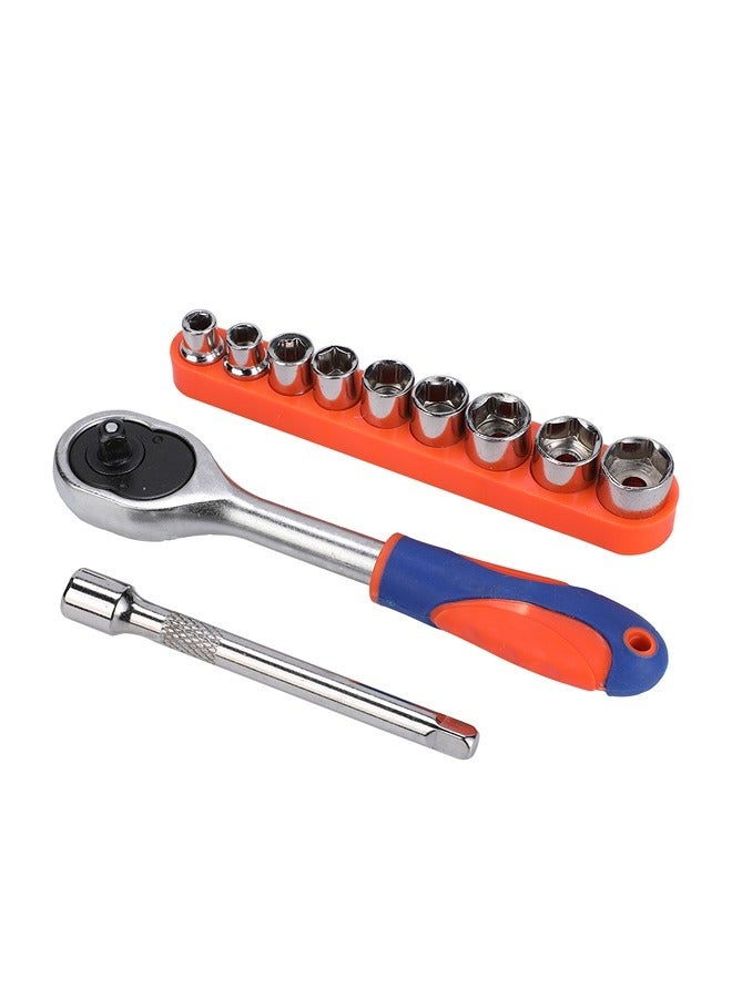 BMB tools Ratchet Wrench Set - 1/4inch 10 Piece |Socket Quick Release Ratchet Handles and Extensions  - Image 3