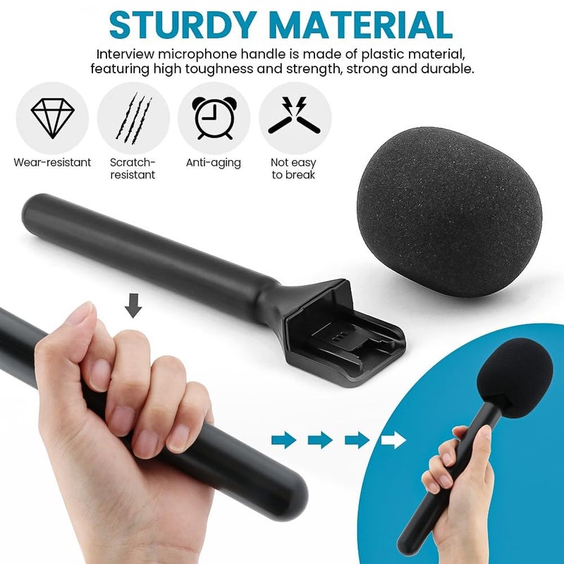 Wireless Handheld Interview Adapter with Foam Windshield - Reduce Wind Noise, Compatible Wireless GO Trensmitter - Plug n Play for Outdoor Interviews  - Image 4