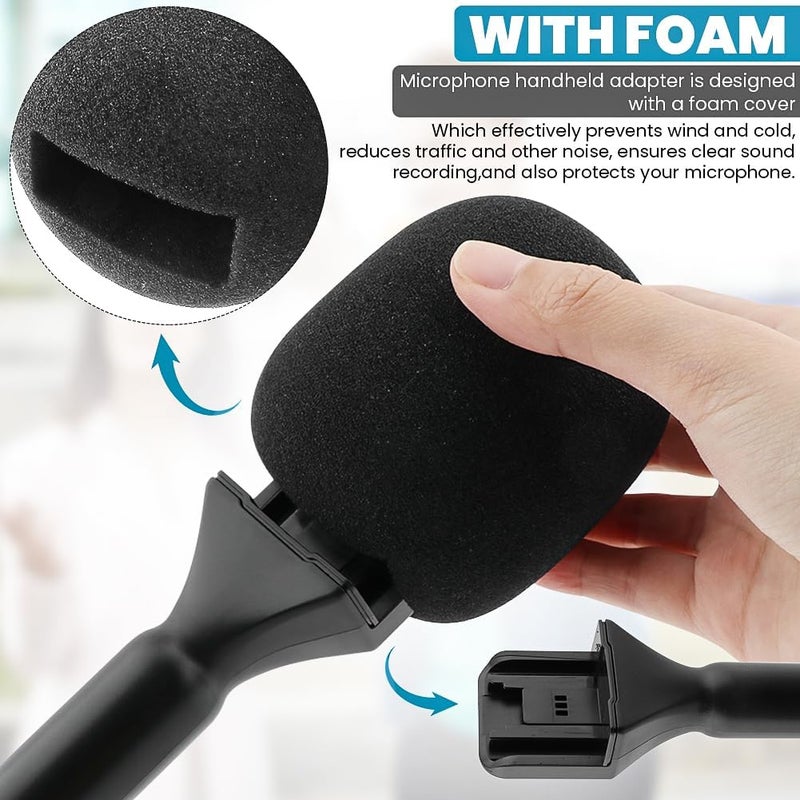 Wireless Handheld Interview Adapter with Foam Windshield - Reduce Wind Noise, Compatible Wireless GO Trensmitter - Plug n Play for Outdoor Interviews  - Image 5