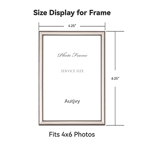 Autjvy 4x6 Picture Frame Champagne Brushed Modern Simple Thin Aluminum Metal Photo Frame with HD Real Glass, Display for Tabletop and Wall Collage. (2 Pack) - Image 2