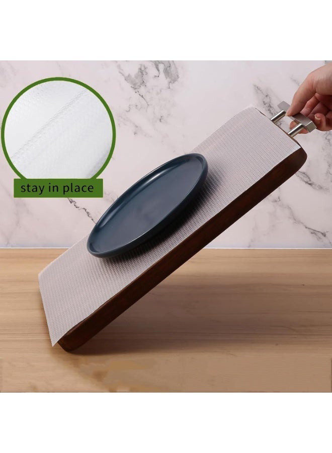 Shelf Liner Mat for Kitchen (3 Rolls 45 x 150cm), Transparent Diamond Texture, Non-Adhesive Drawer Mats, Non-Slip Food Grade EVA Drawer Liner, Stain-Proof Liner for Shelf, Refrigerator, Cupboard and Desk - Image 4