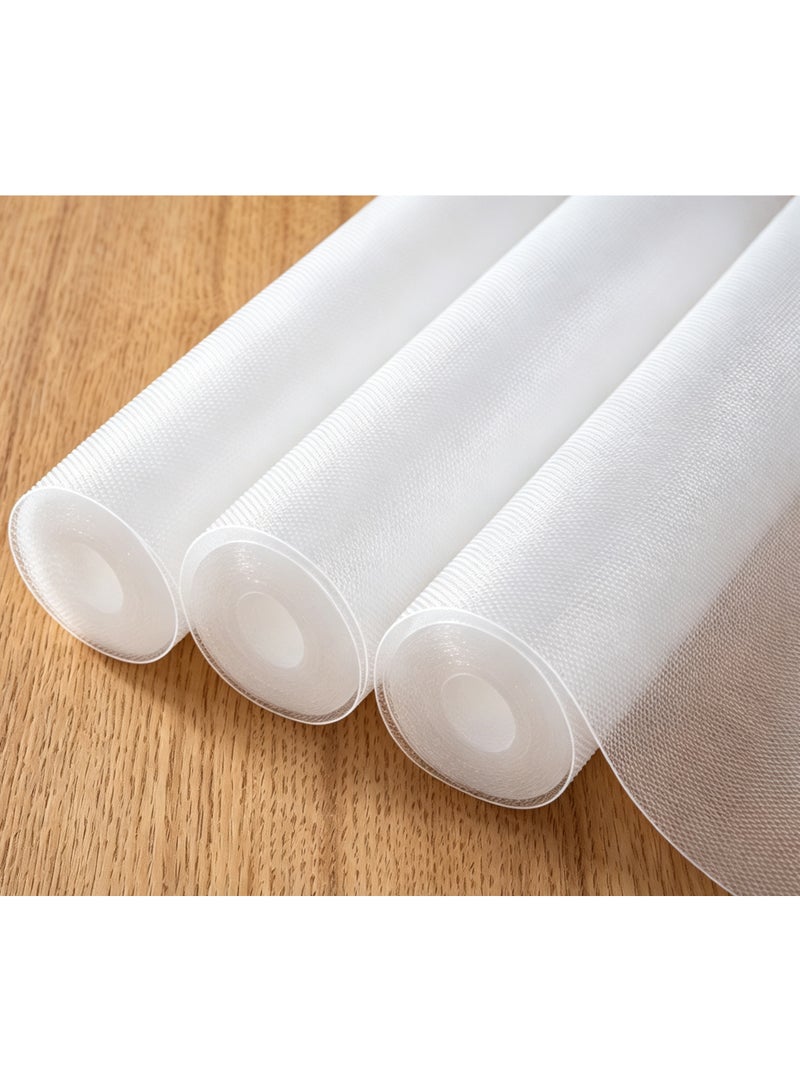 Non-Slip Food Grade EVA Drawer Mats (3 Rolls 45 x 150cm), Non-Adhesive Drawer Liner, Transparent Diamond Texture,Liner Mat for Kitchen Shelf, Refrigerator, Cupboard and Desk - Image 1