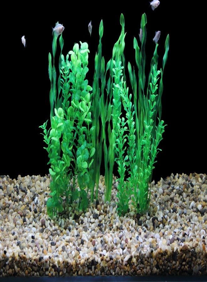 AQUANEAT Artificial Fish Tank Plants, Green Plastic Aquarium Accessories, Multi Shape Fake Decorations, 10packs - Image 3