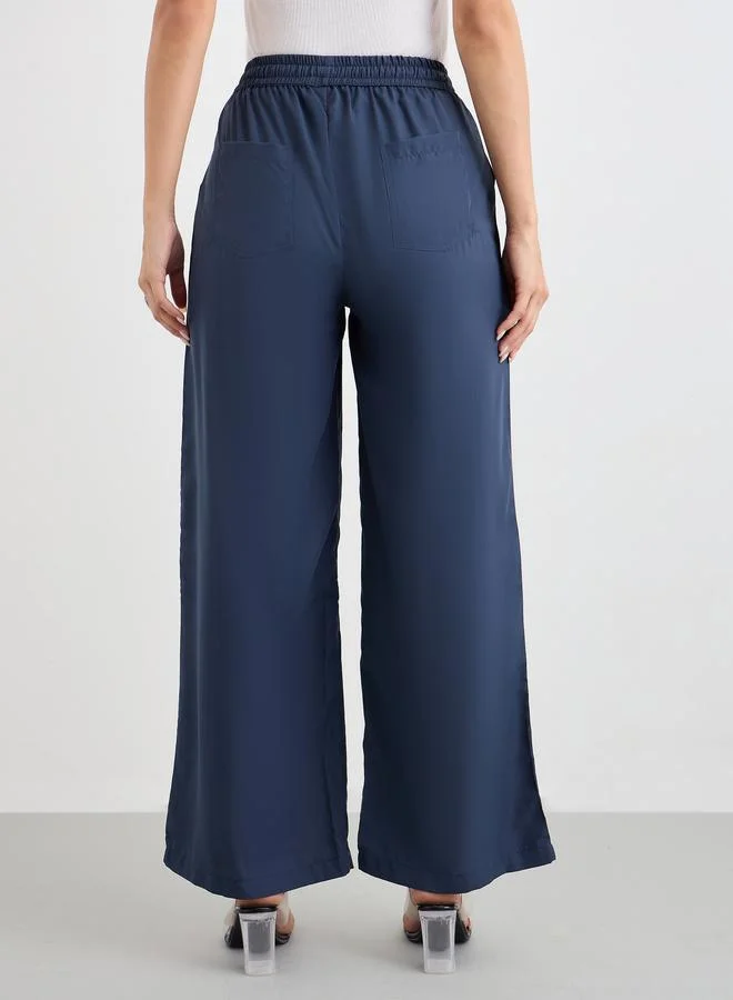 Styli Flowy Wide Leg Pants with Pockets