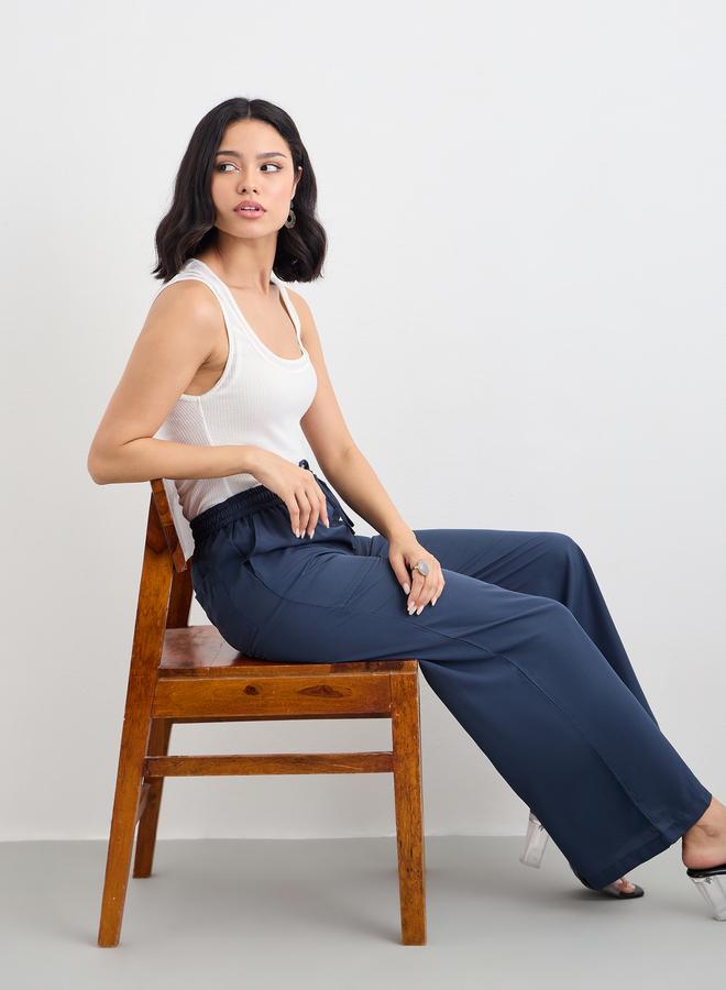 Styli Flowy Wide Leg Pants with Pockets - Image 5