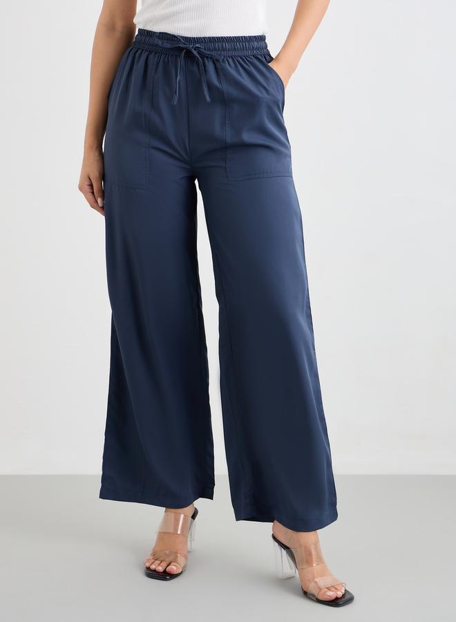Styli Flowy Wide Leg Pants with Pockets - Image 2