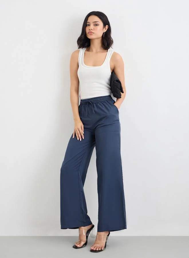 ستايلي بنطال بأرجل واسعة مع جيوب