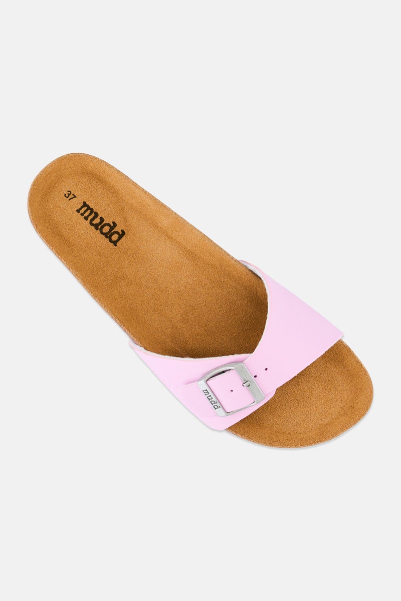 Mudd Women Slip On Cork Sandals, Pink - Image 4