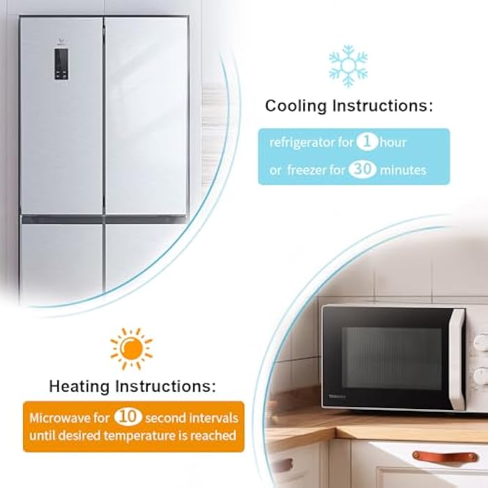 CONBELLA أقنعة وجه باردة للعيون قناع وجه ثلجي كمادات ساخنة وباردة للهالات السوداء، الانتفاخ، الصداع النصفي، الصداع، التوتر، الاحمرار، أقنعة وجه مهدئة للنساء والرجال، العناية بالبشرة - Image 5