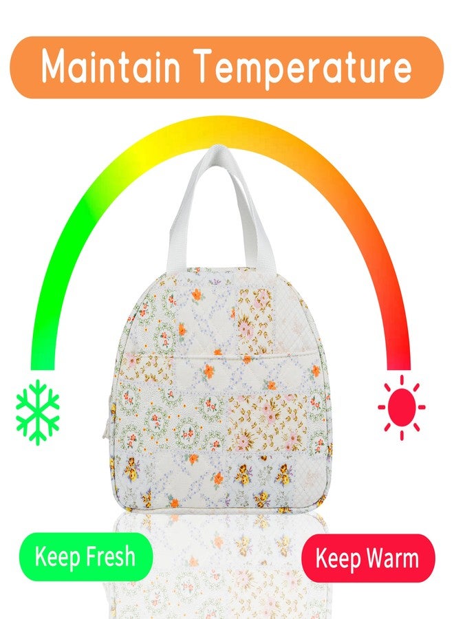 GISMTR Lunch Bag for Women Insulated Lunch Box Cute Quilted Lunch Tote Bags Reusable Large Capacity Cooler Bag for Travel Work Picnic - Image 3