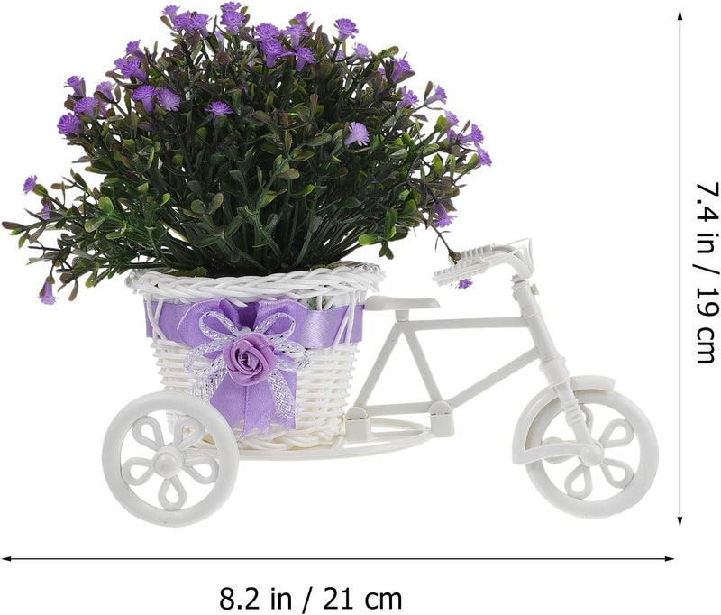VICASKY Artificial Bonsai Plant with Purple Faux Flowers, Miniature Tabletop Potted Plant Decoration for Home and Office Summer Décor - Image 2