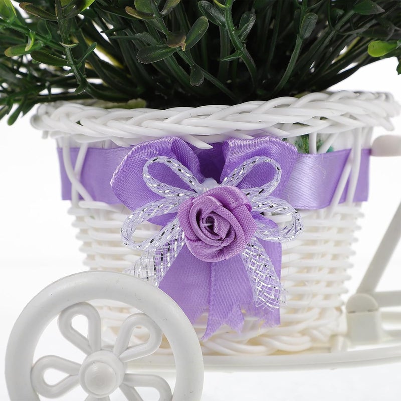 VICASKY Artificial Bonsai Plant with Purple Faux Flowers, Miniature Tabletop Potted Plant Decoration for Home and Office Summer Décor - Image 5