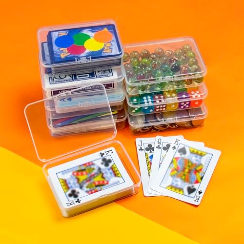 JINUPHION 8 Pcs Playing Card Case Small Clear Box Plastic Deck Box Card Deck Holder Game Card Storage Organizer 8 pcs Standard No Cards - Image 1