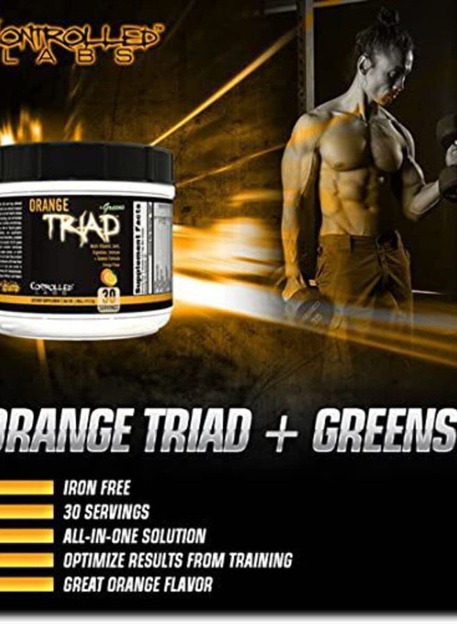 controlled labs Orange Triad Plus Greens for Men and Women, 30 Servings Iron Free Sports Supplement for Overall Health, Multivitamin, Digestion, Immune System, and Joint Health - Image 4