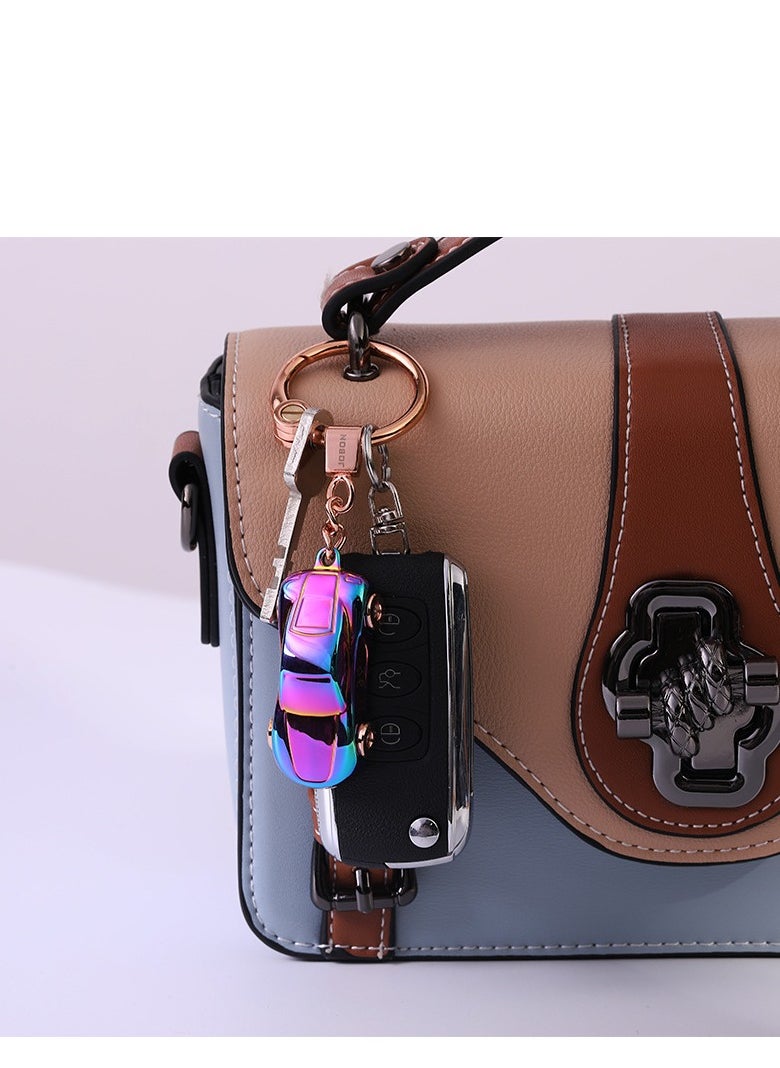 Generic Key Chain Flashlight, Zinc Alloy Black Car Keychain with 2 Modes LED Light, Key Rings for Men, Women, Car Decorations, Perfect Gifts Lovely Personality Fashion Creative Car Key Pendant  - Image 3