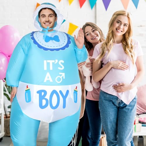 RoundFunny 2 قطع بدلة أطفال قابلة للنفخ للكبار تكشف عن جنس الطفل (ظريفة) - Image 5