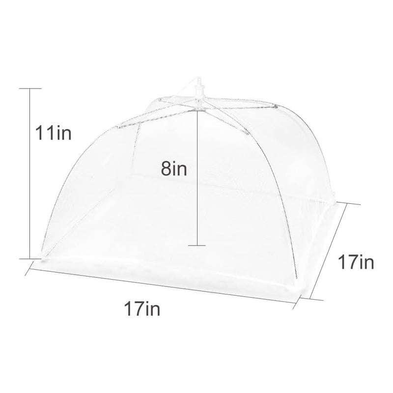 Tonity Food Cover for Outside 2Pcs Food Tent Fruit Cover PopUp Food Nets Outdoors Mesh Screen Collapsible 17 Inch Net Protectors for Outdoors Parties Picnics BBQs Keep Out Flies Bugs 2 White - Image 5