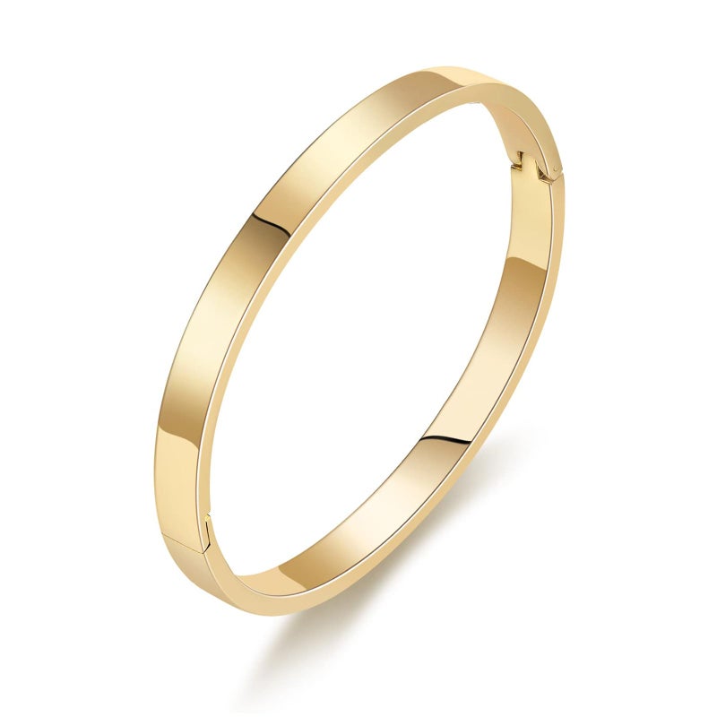PDWZNBA 18K Gold-Plated Love Friendship Bracelets Trendy Stainless Steel Bangle Jewelry Gifts for Women - Image 1