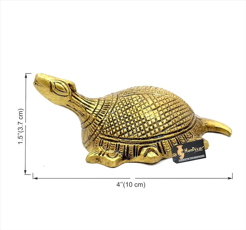 Two Moustaches Brass Vastu Tortoise Statue - Image 4