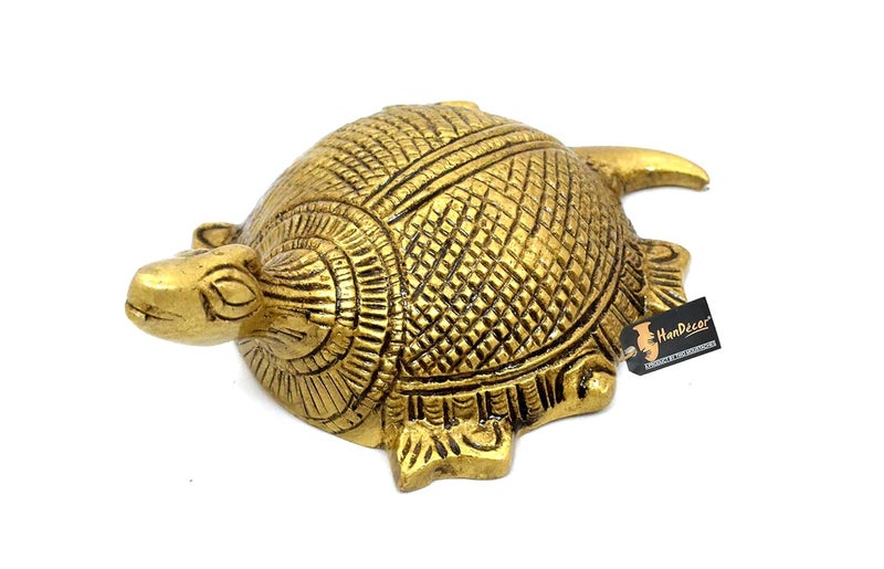 Two Moustaches Brass Vastu Tortoise Statue - Image 2
