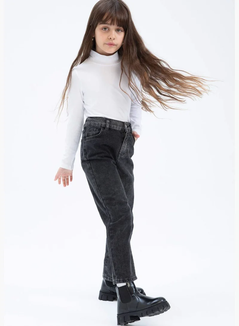 DeFacto Girl Mom Fit Denim Trousers