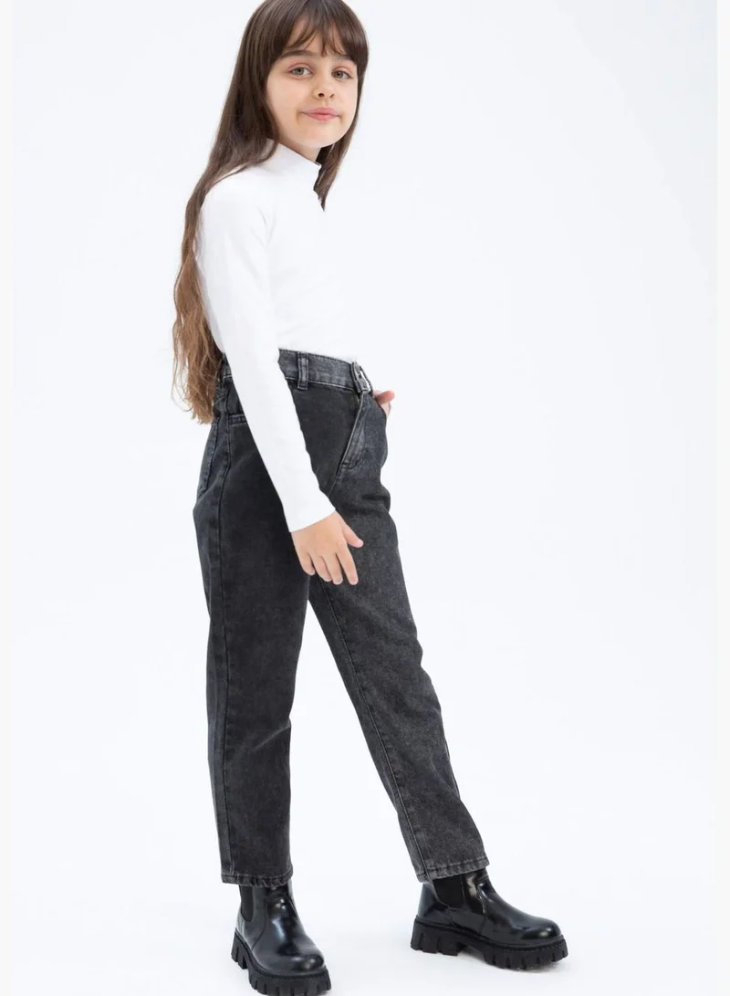 DeFacto Girl Mom Fit Denim Trousers