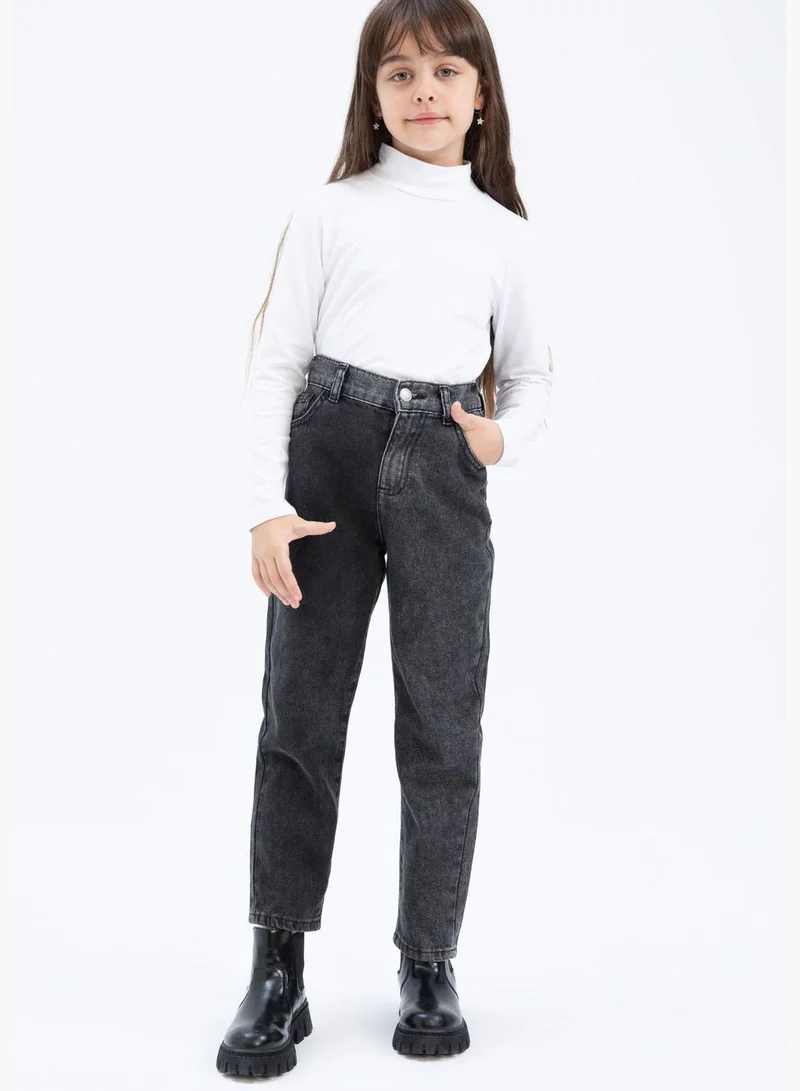 DeFacto Girl Mom Fit Denim Trousers