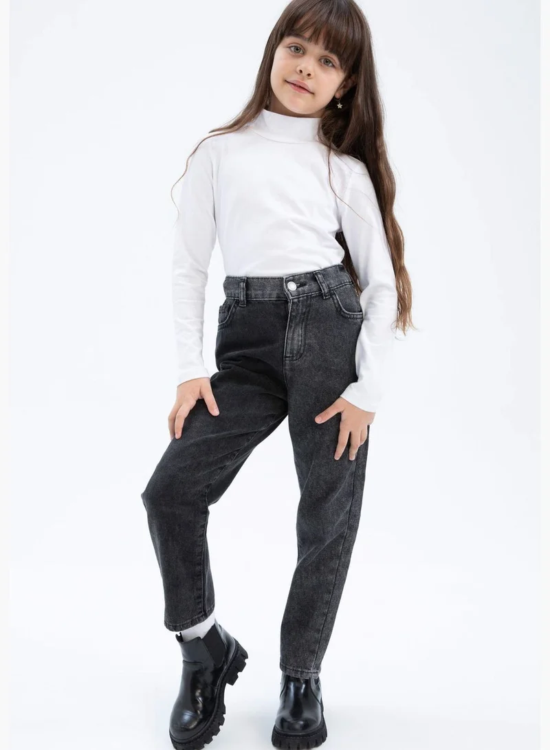 DeFacto Girl Mom Fit Denim Trousers