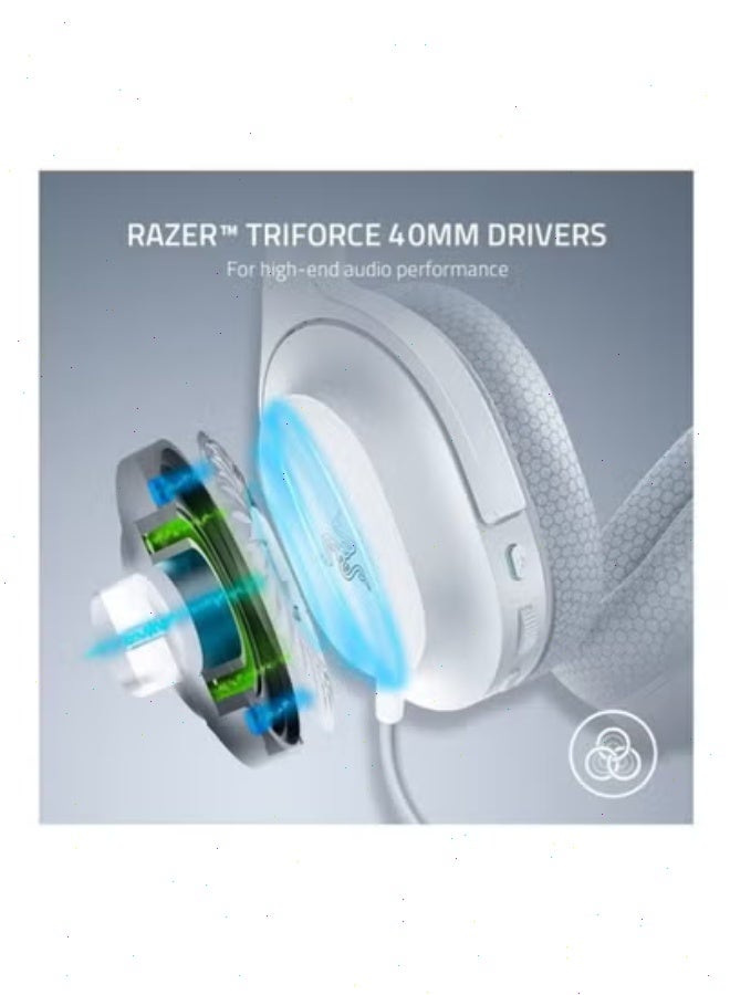 راديكس سماعة رأس لاسلكية متعددة المنصات للألعاب والهواتف المحمولة من رايزر باراكودا إكس، لون أبيض زئبقي RZ04-03800200-R3M1 - Image 3