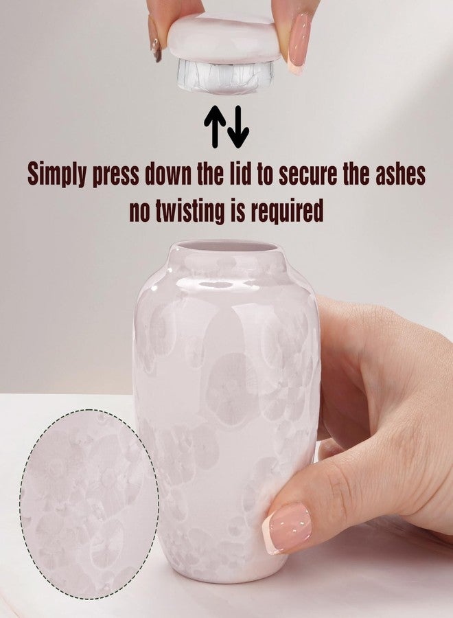 XIUDA Small Urns for Human Ashes Keepsake Ceramic Mini Cremation Urns for Ashes Adult Female Handcrafted Decorative Urn for Women, Memorial, Burial, Home Display - Image 4
