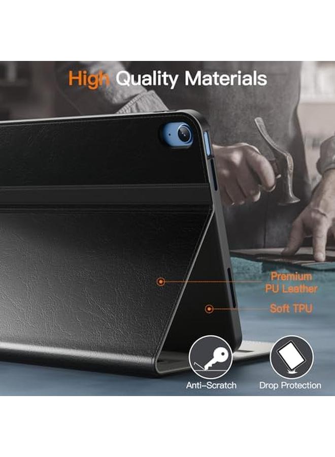 جي تيك حافظة لجهاز ايباد 10 (10.9 انش 2022 الجيل العاشر) حافظة حماية من الجلد الصناعي مع حامل قلم وجيب متعدد الزوايا (اسود) - Image 3