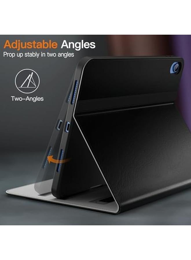 جي تيك حافظة لجهاز ايباد 10 (10.9 انش 2022 الجيل العاشر) حافظة حماية من الجلد الصناعي مع حامل قلم وجيب متعدد الزوايا (اسود) - Image 4