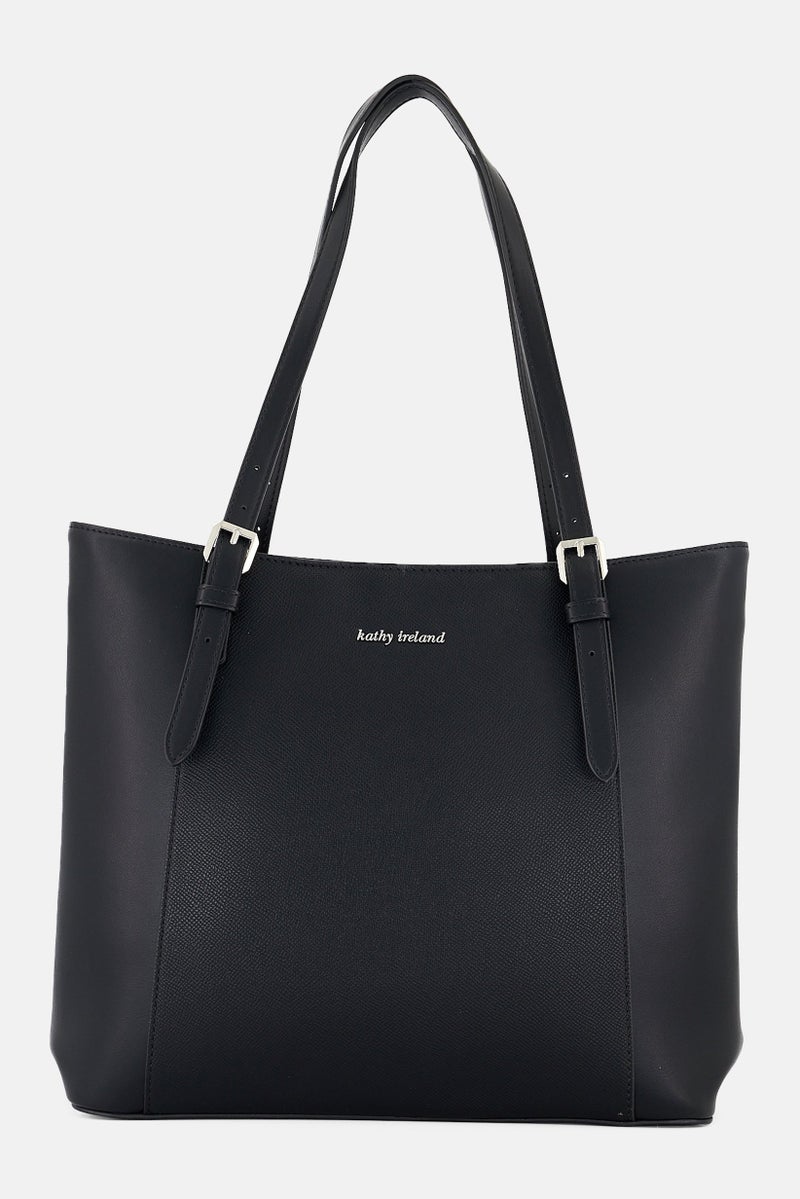 Kathy Ireland Women Brand Logo Tote Bag, Black - Image 1