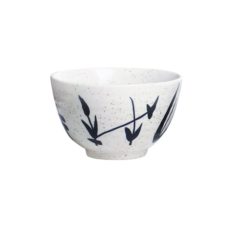 Caffeine Ceramic Handmade White Bamboo Dessert Bowl (Set of 2, 150 ml) - Image 2