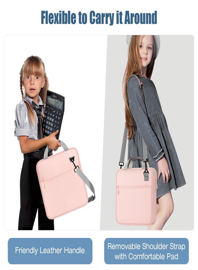 MoKo Zipper Binder, 3 Inch 3 Ring Binder with Zipper,700 Sheets Capacity Zipper Binder with Shoulder Strap & Handle,Multi-Pocket Zipper Binder Organizer for Middle School, Pink + Gray - Image 5