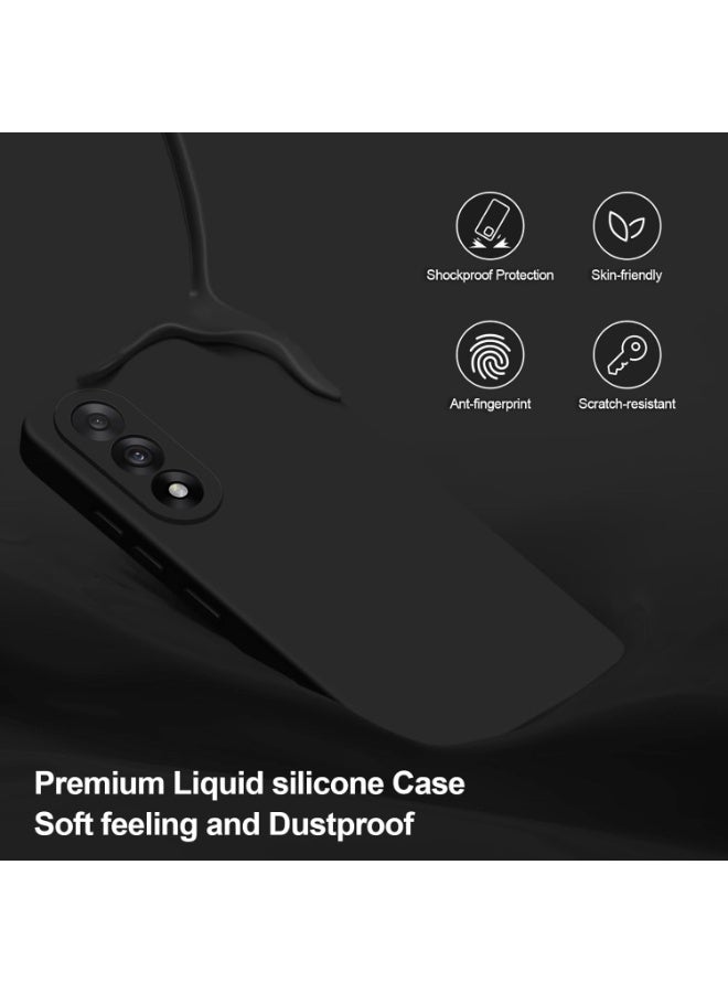 Muzz حافظة متوافقة مع OnePlus Nord 5 5G حافظة مطاطية سائلة مع بطانة ميكروفايبر ناعمة غلاف صلب رفيع مضاد للصدمات غطاء واقي لـ OnePlus Nord 5 2025 أسود - Image 2