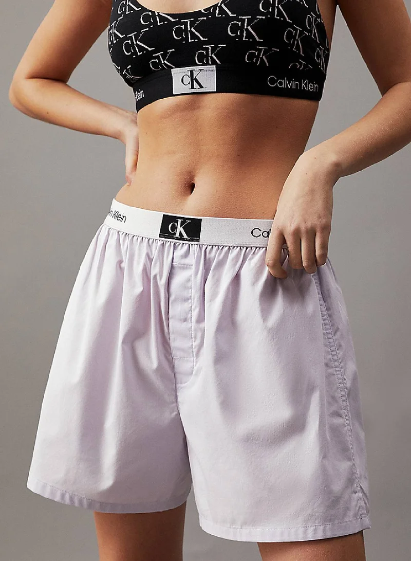CALVIN KLEIN Women's Pyjama Shorts - CK96 -  woven cotton, Purple