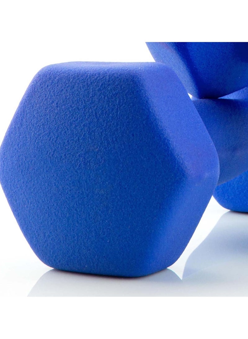 دمبل من النيوبرين 5 كجم، ألوان زرقاء، متينة ومضادة للانزلاق - Image 2