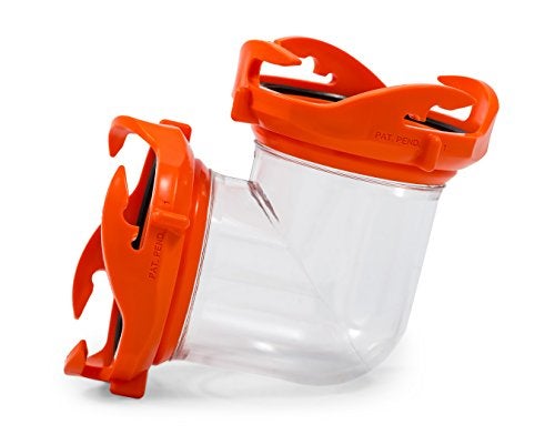 Camco Rhino 90-Degree RV Tote Tank Adapter - Features Clear Low-Profile 90-Degree Elbow & 4 Bayonet Prongs on Each End for Odor-Tight Locking Action - Crafted of Heavy-Duty Resin (39485) - Image 1