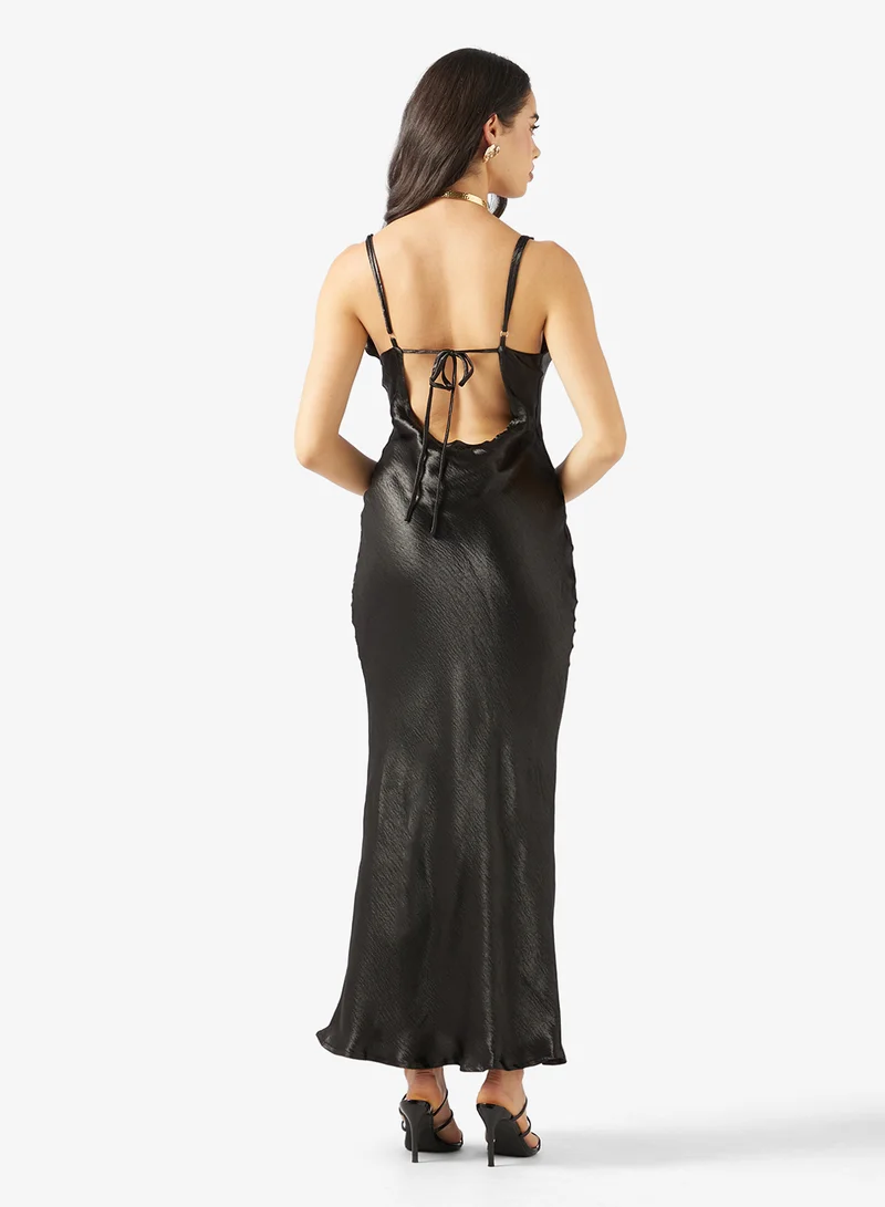 Ginger Satin Slip Backless Dress